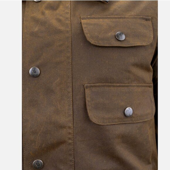 Outback Trading Company Men XXL Overlander Jacket Oilskin Wax Canvas Bronze 2161 - Picture 4 of 16